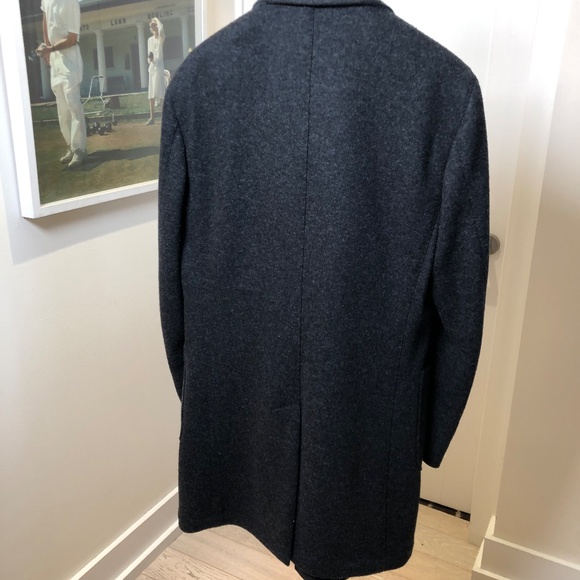 TOMBOLINI Men's Wool Topcoat - Charcoal Gray, Size Euro 50 (US 40) - Picture 5 of 8